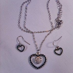 Emerald Heart Shape Necklace with matching Earrings